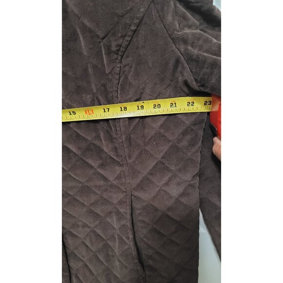 JM Collection Quilted Brown Corduroy Jacket With Button Front & Pockets Plus Si - Picture 5 of 11
